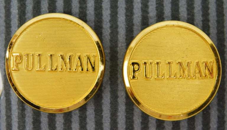 Vintage Pullman Railway Button Earrings