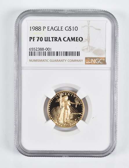 PF70 UCAM 1988-P $10 American Gold Eagle 1/4 Oz. .999 Fine Gold NGC