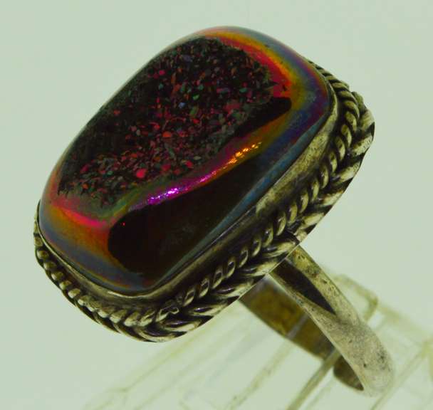 Sterling Silver Mystic Druzy Quartz Ring