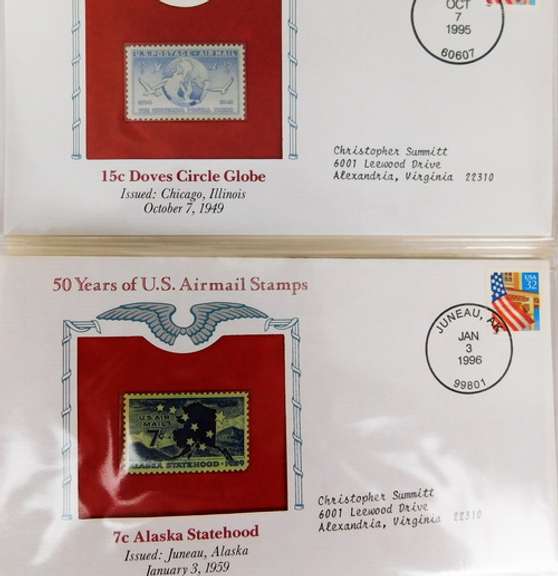 5 - 50 Years of U.S. Airmail Stamps Covers