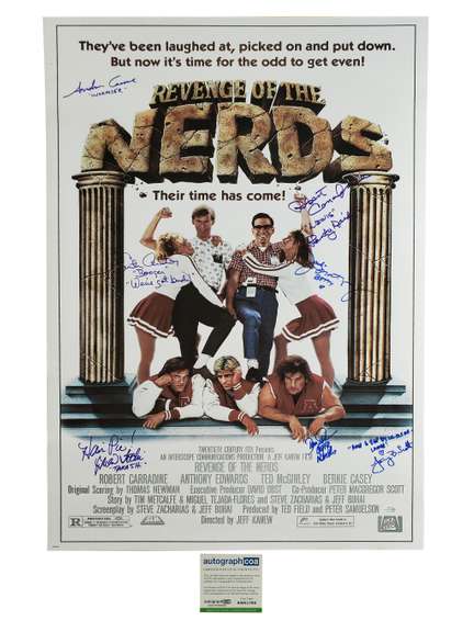 Revenge Of The Nerds Cast Autographed Full Sized Movie Poster ACOA
