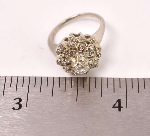 Incredible Cluster Diamond Ring in 14K White Gold