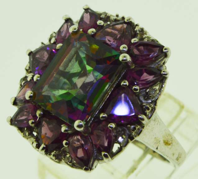 Sterling Silver Watermelon Topaz Ring