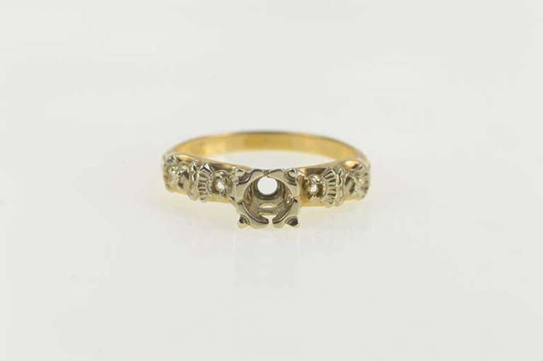 14K Yellow Gold Vintage NOS 1950's 3.65mm Engagement Setting Ring