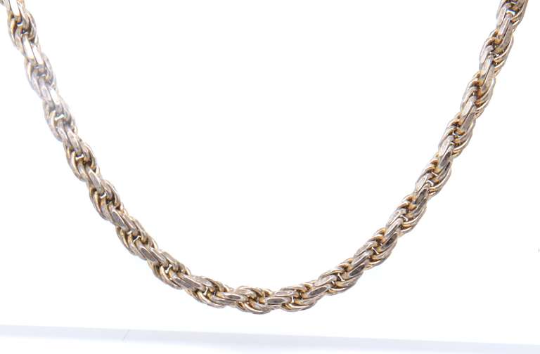 Vintage Sterling Silver Rope Chain Necklace
