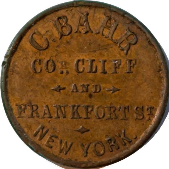 1863 C Bahr New York City Segar and Tobacco Civil War Store Card