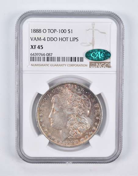 XF45 1888-O Morgan Silver Dollar VAM-4 DDO Hot Lips Top-100 CAC NGC