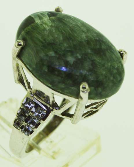 Sterling Silver Large Seraphinite Ring