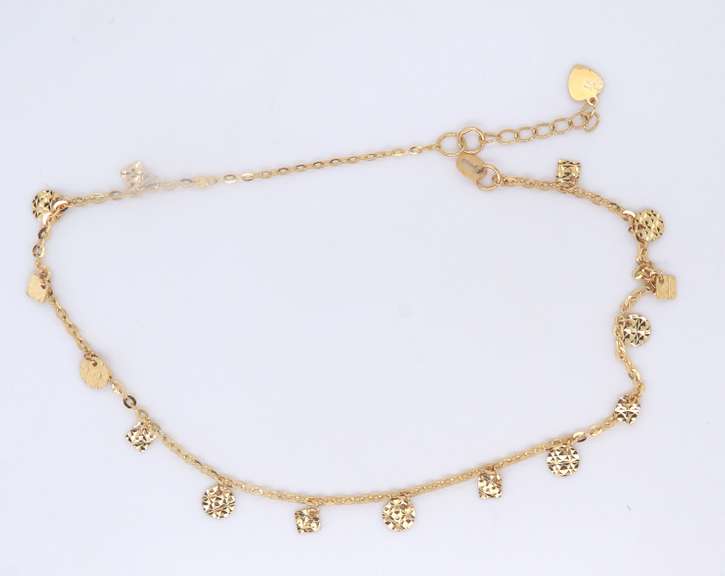 Beautiful 18kt Gypsy Anklet Bracelet