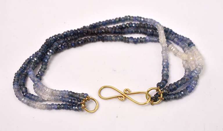 Spectacular Beaded Sapphire Bracelet in 18K Yellow Gold