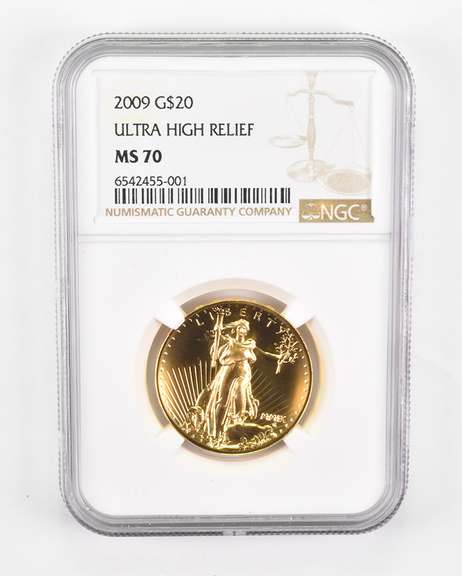 MS70 2009 $20 American Gold Eagle - Ultra High Relief - Graded NGC