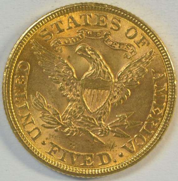 Very lovely 1899 US $5 Liberty Gold Piece. Fully struck