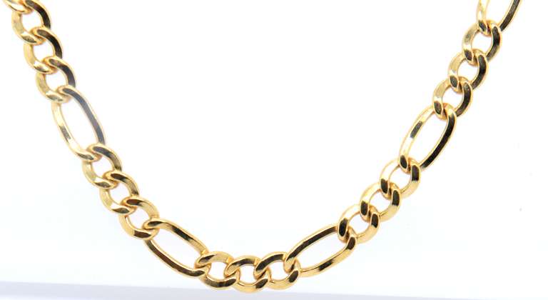 Fantastic Yellow Gold Figaro Chain Necklace