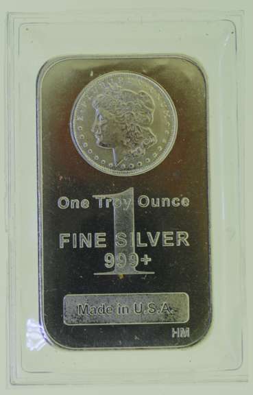 Morgan Dollar one 1 Design 1 Troy oz .999 Fine Silver Bar sealed in plastic