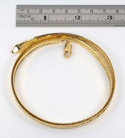 Reflective 6.6 MM 14k Herringbone Necklace