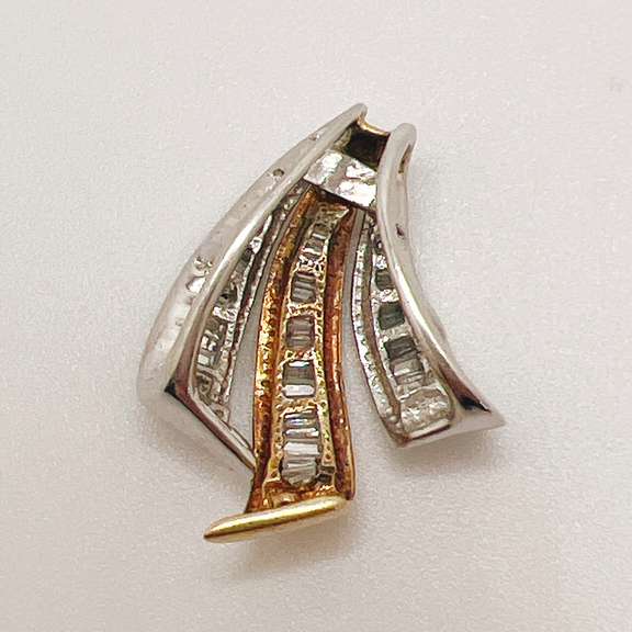 14kt Solid Gold & Diamond Slide Pendant