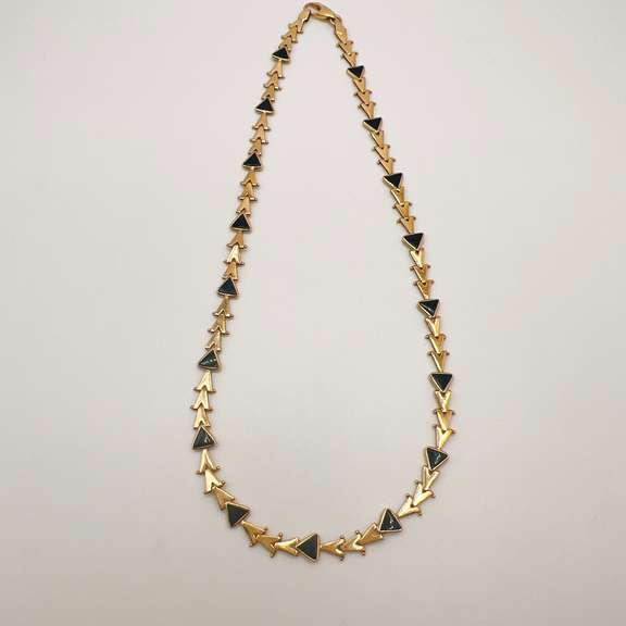 14kt Solid Yellow Gold & Onyx Necklace