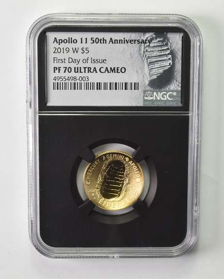 PF70 UCAM 2019-W $5 Apollo 11 Commemorative - 1st Day Of Issue - NGC