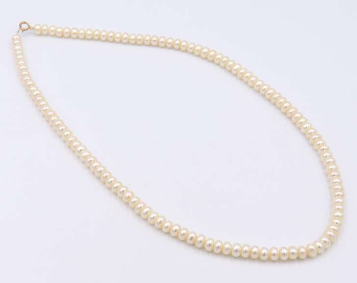 Set of White Fresh Water Pearl Necklace, Bracelet and Earrings