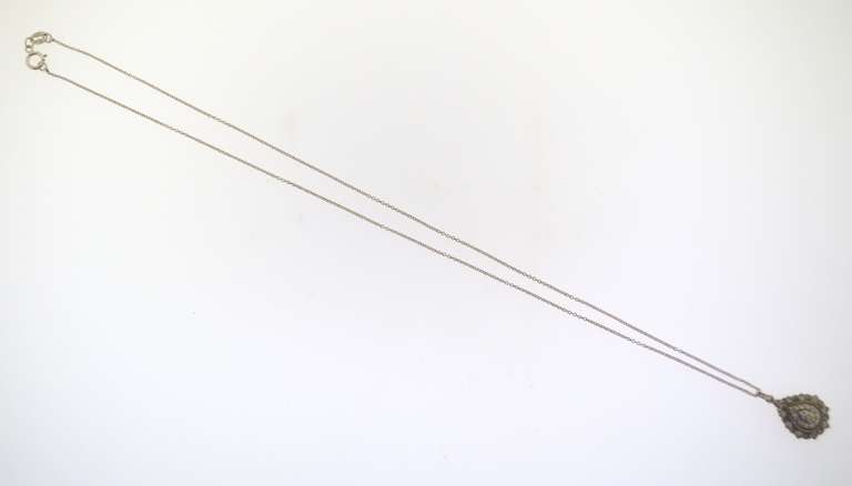 Sterling Silver pear Shape Crystal Pendant With Chain