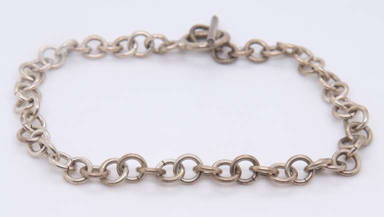 Vintage Sterling Silver Bracelet with Toggle Clasp
