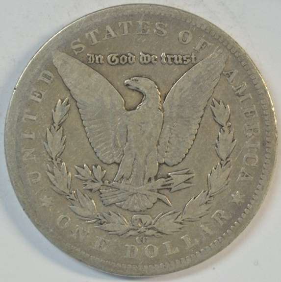Scarcer 1891-CC Morgan Silver Dollar. Circ
