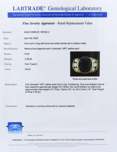 Favorite Yellow Gold Blue Sapphire and Diamond Ring