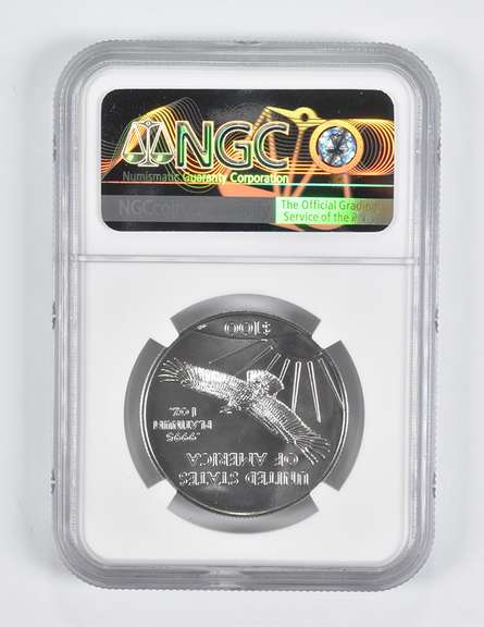 MS70 2019 $100 American 1 Oz Platinum Eagle ER Signed Everhart NGC