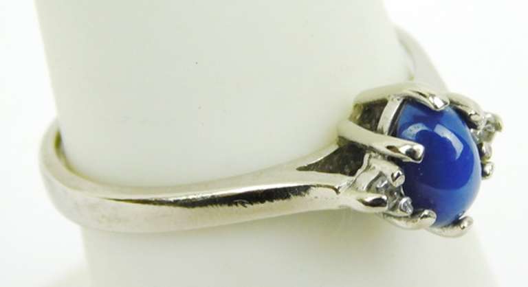 Vintage 10K Lindy Star Blue Sapphire Ring, 6.5
