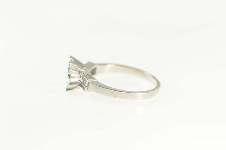 14K White Gold Vintage 1950's NOS 5.6mm Engagement Setting Ring