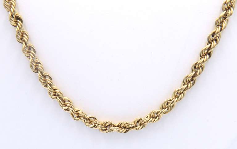 Incredible Yellow Gold Rope Chain Necklace