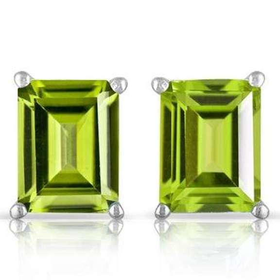 2.00 CT PERIDOT 925 STERLING SILVER EARRINGS STUD