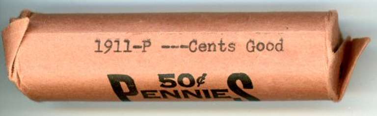 Roll of 1911 Lincoln Wheat Cents