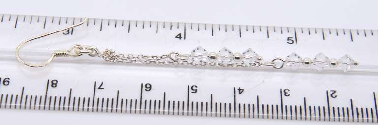 925 Sterling Silver Crystal Dangle Earrings