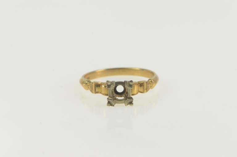 14K Yellow Gold Vintage NOS 1950's 3.65mm Engagement Setting Ring