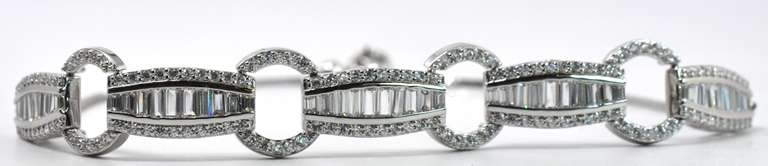 Adjustable Sterling Silver Bracelet With White Crystals