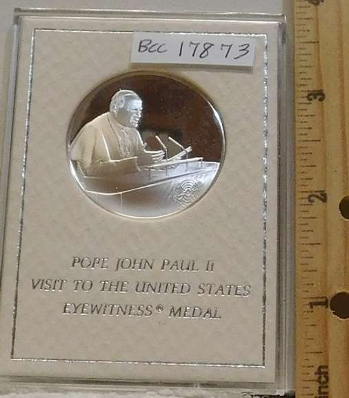 Papal Medal, Sterling Silver, Pope John Paul II, PROOF