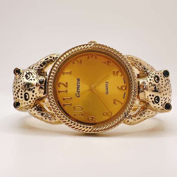 18kt GP Leopard Geneva Bangle Watch