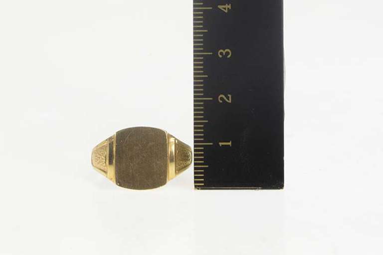 14K Yellow Gold Vintage NOS 1950's Monogrammable Squared Ring