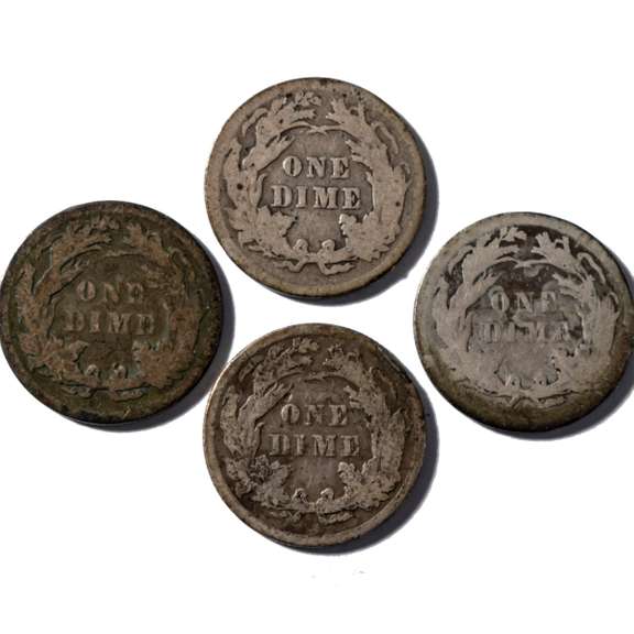 1882 1883 1886 1887 Seated Dimes