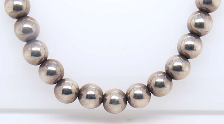 Vintage Sterling Silver Ball Beads Necklace