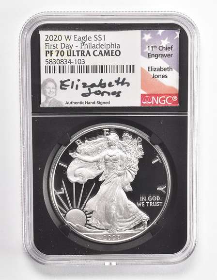 PF70 UCAM 2020-W American Silver Eagle FD Philadelphia Signed NGC