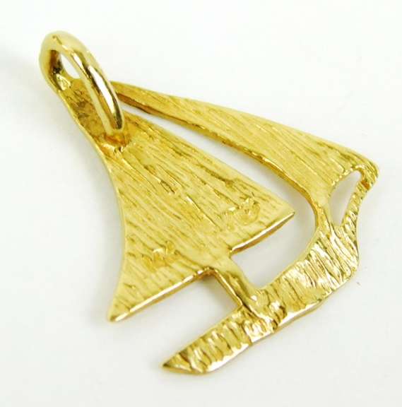 14K Yellow Gold Sailboat Pendant