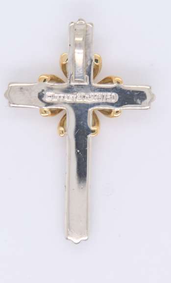 Tiffany & Co 2 Tone Cross Pendant