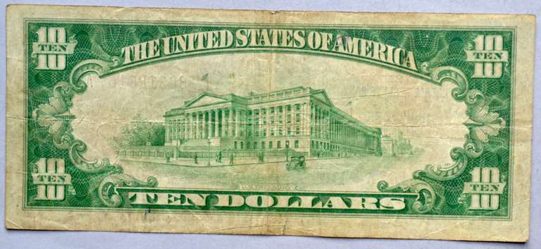New York $10 1929 National Currency Note