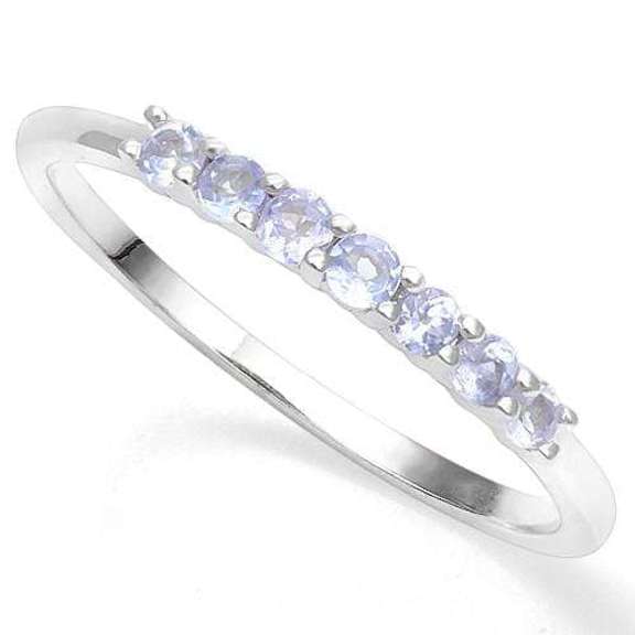 1/4 CT GENUINE TANZANITE 925 STERLING SILVER BAND RING