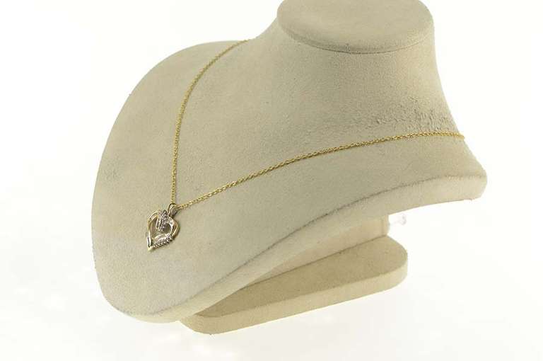 10K Yellow Gold 0.20 Ctw Classic Diamond Heart Love Symbol Pendant