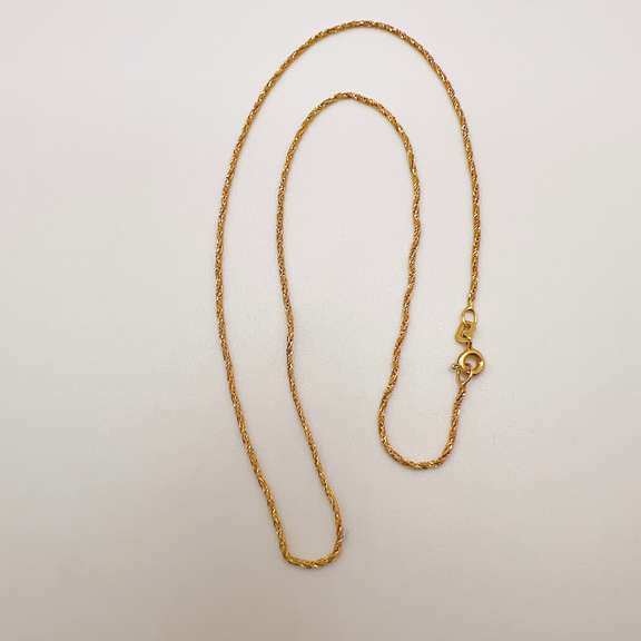 14kt Solid Yellow Gold Twisted Rope Chain