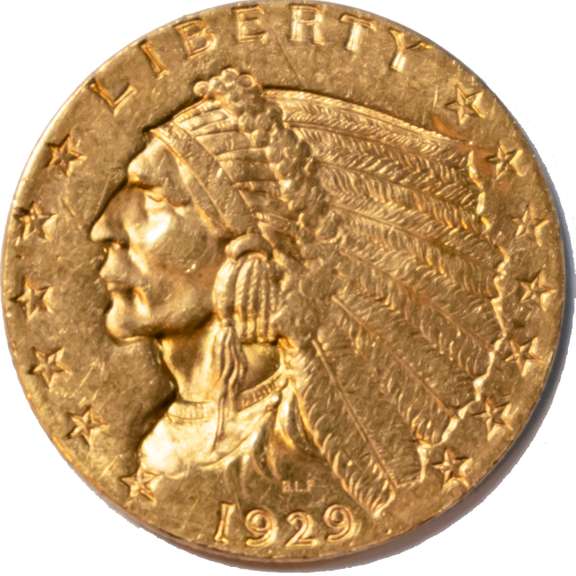 1929 US $2 1/2 Dollar Indian