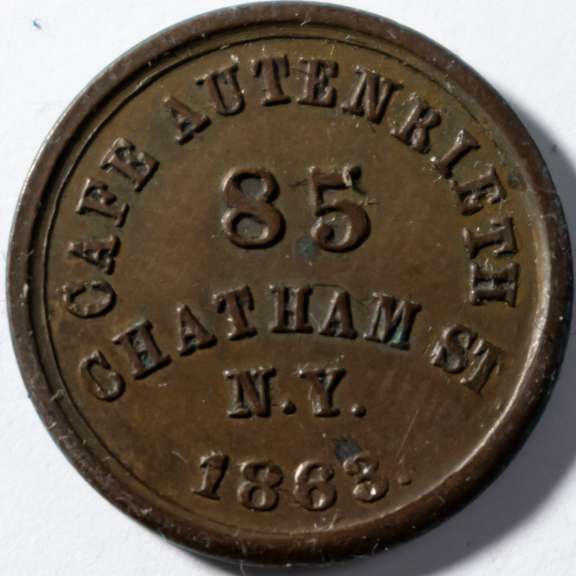 1863 Cafe Auterieth NY City Civil War Store Card.